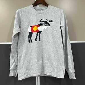 Colorado Loveland moose long sleeve shirt gray